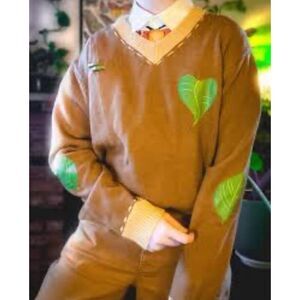 Vintage Envygreen Manor Fae Academia Unisex V Neck‎ Sweater Leaves Unique